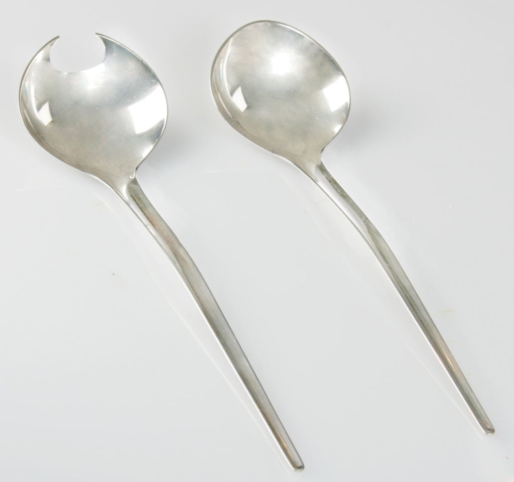 This is an elegant and simple pair of Jensen Salad servers.