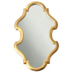 Dorothy Draper Style  Gold  Gilt  Carved  Wood Mirror