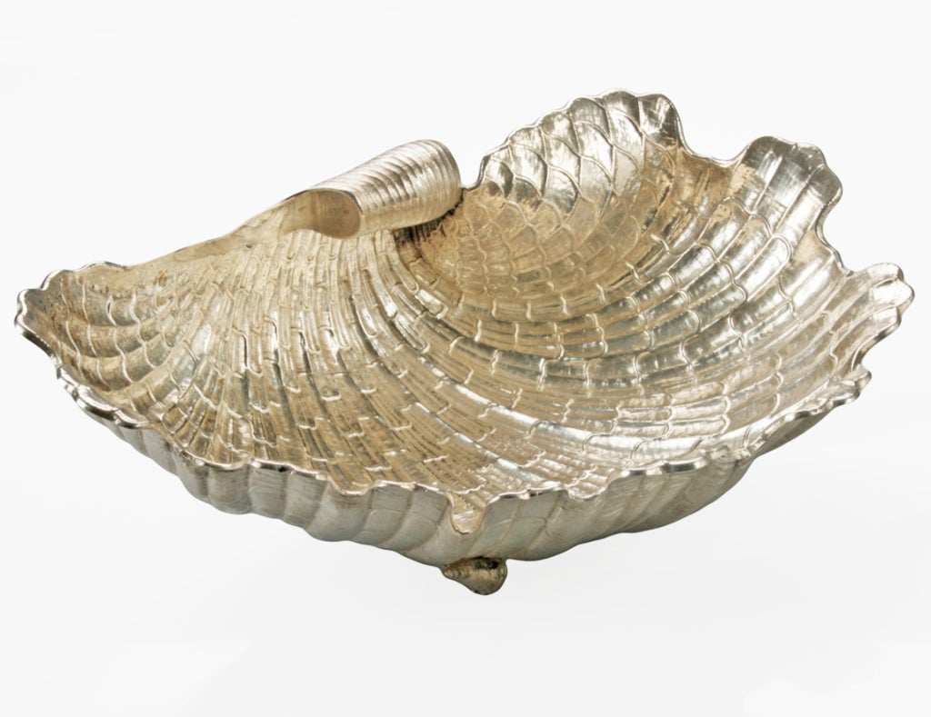 Large Portuguese Silver Shell  Serving Bowl by David Ferreira 2