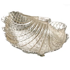 Large Portuguese Silver Shell  Serving Bowl by David Ferreira