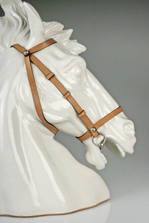 Late 20th Century Italian Ceramic Horse Head by Gucci