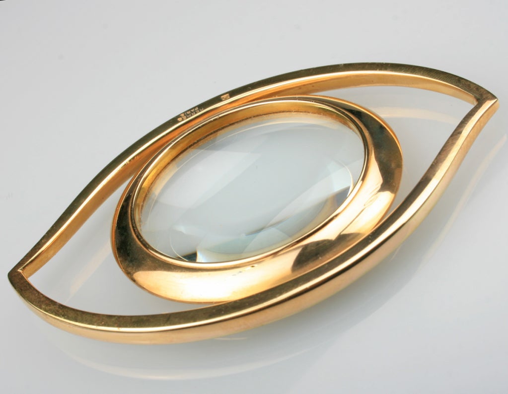 This is sculptural magnifying glass made by Hermes of Paris.  It's great on a desk.