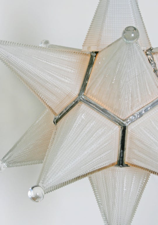 Mid-20th Century VIntage Moravian Star Glass Fixture