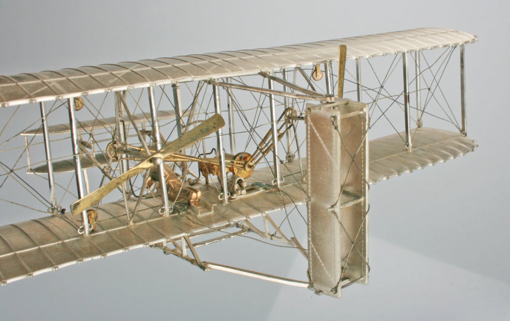 Sterling Silver Wright Brothers Flyer In Excellent Condition In Chicago, IL