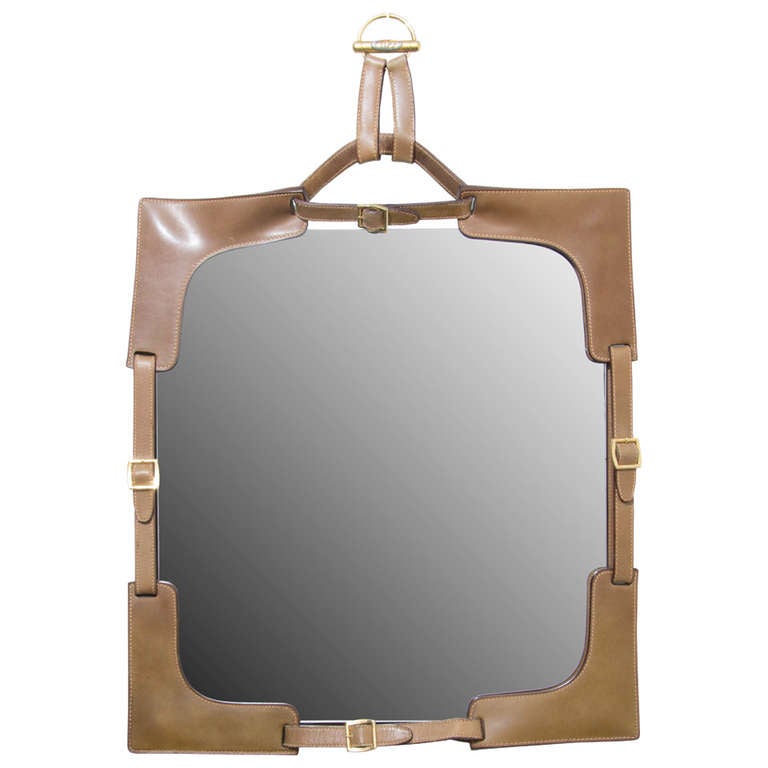 Gucci Leather and Buckled Mirror