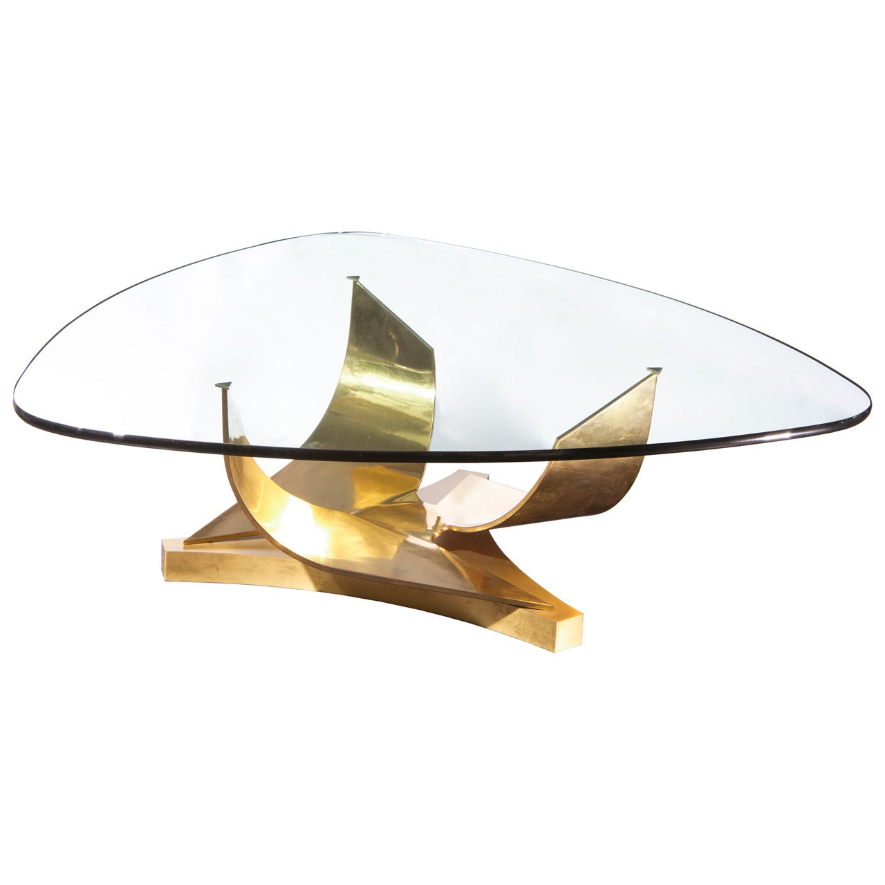 Coronet Brass Coffee Table by Ron Seff