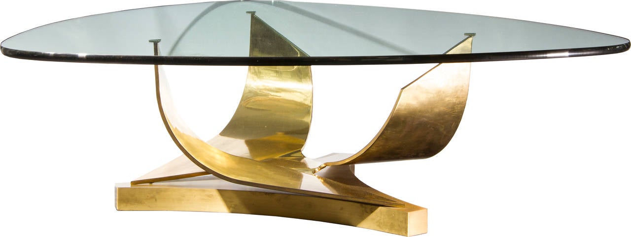 American Coronet Brass Coffee Table by Ron Seff