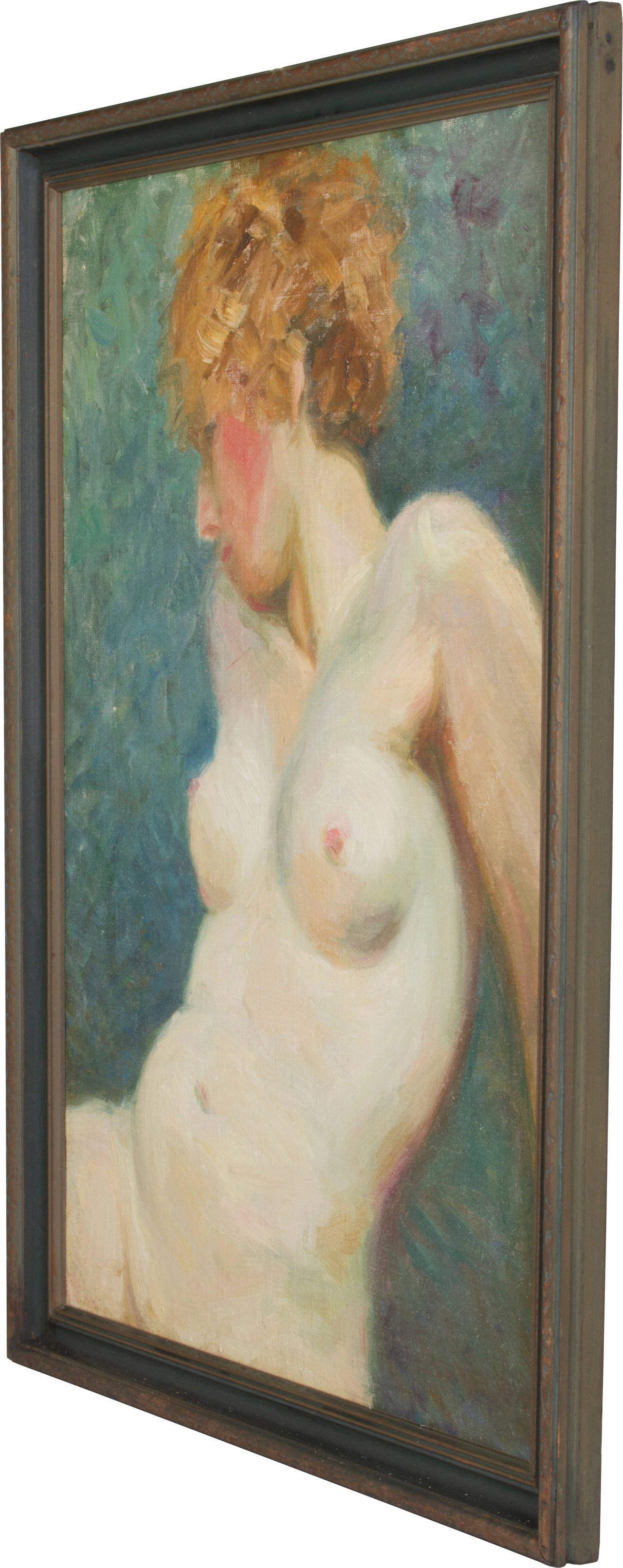 Nude Painting by L. Charlton In Excellent Condition For Sale In Chicago, IL