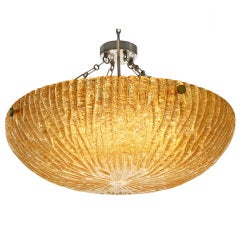 Large Sculptural Gold Ceiling Fixture with Gold Flecks