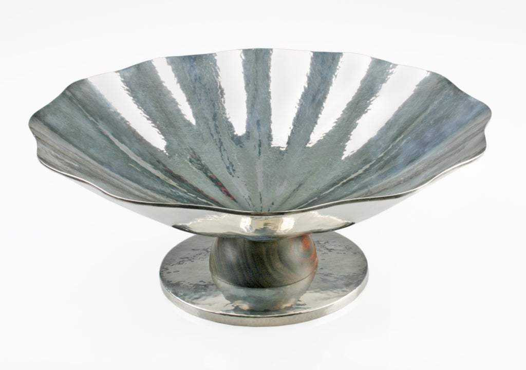 This is a stunning undulating hand hammered 800 silver centerpiece bowl. Marked FB in a square and 800
