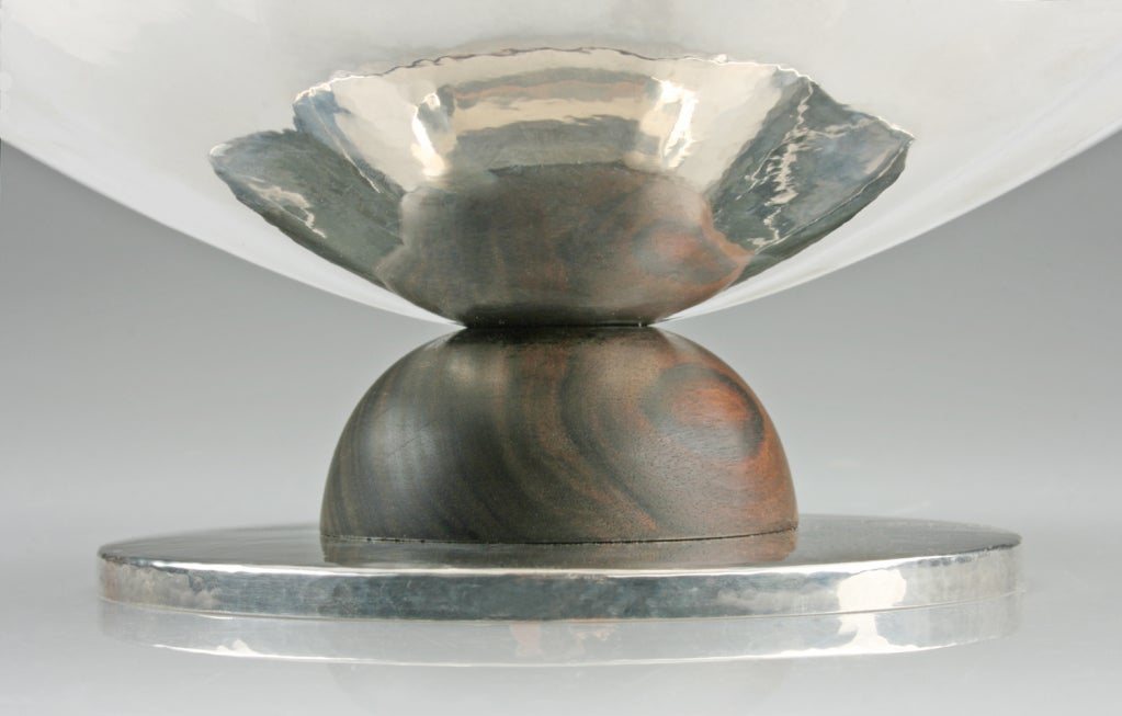Czech Modernist Art Deco Silver Footed Centerpiece Bowl by Franz Bibus