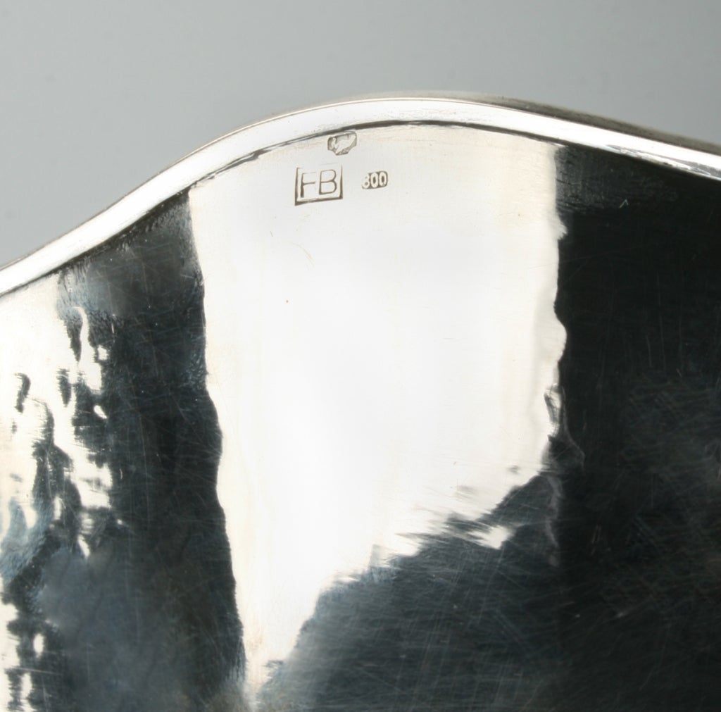 Modernist Art Deco Silver Footed Centerpiece Bowl by Franz Bibus 2