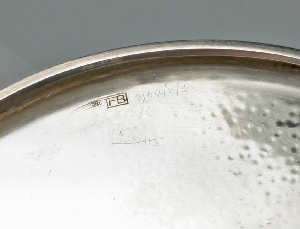 Modernist Art Deco Silver Footed Centerpiece Bowl by Franz Bibus 3