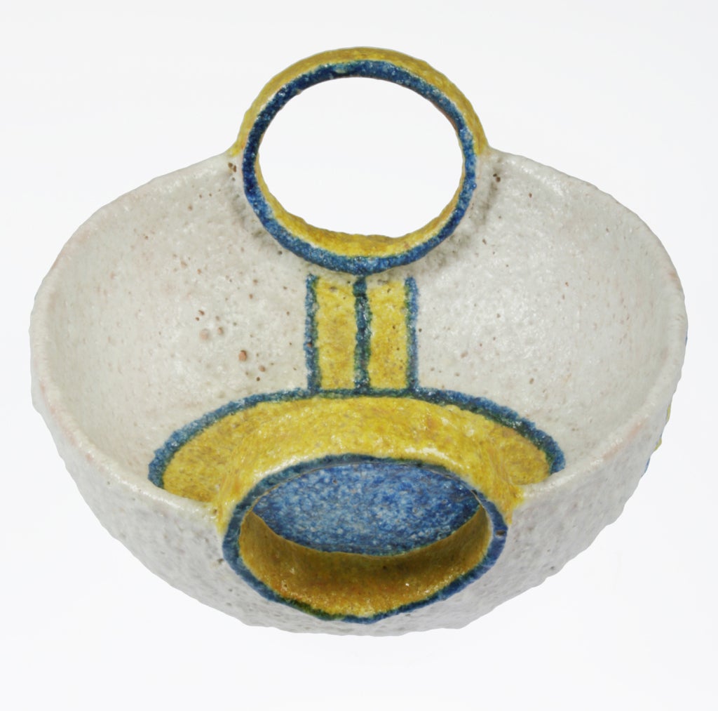 Mid-20th Century Italian Ceramic Optical Bowl by Gambone for Raymor