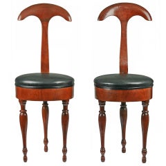 Sculptural Pair of Italian Three Legged Chairs
