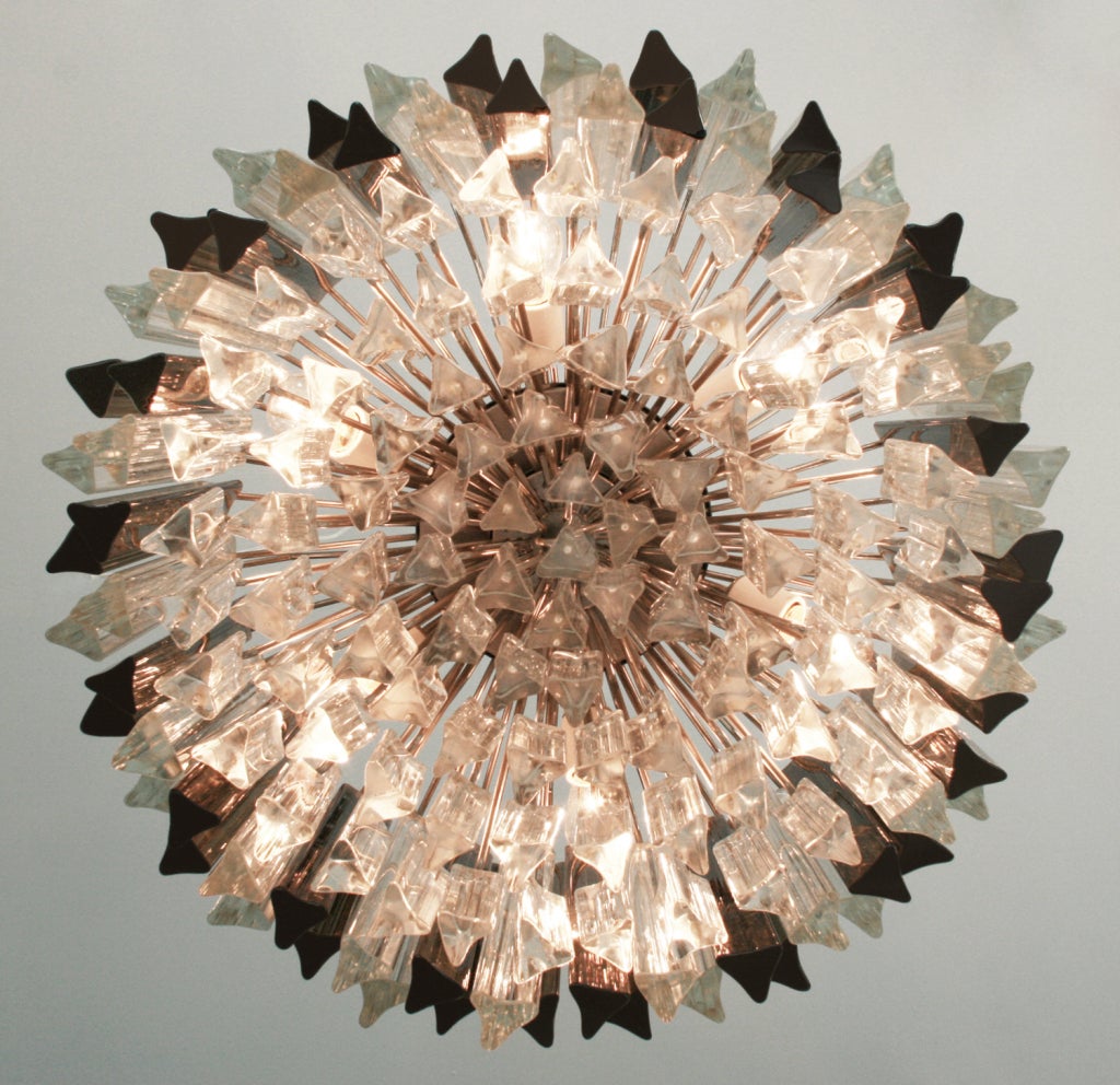 1970's  Venini for Camer  Glass Chandelier In Excellent Condition In Chicago, IL