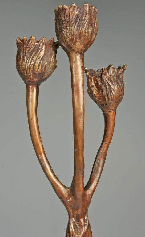 French Monumental  Bronze Art Nouveau Candleabra by Firmin Bate