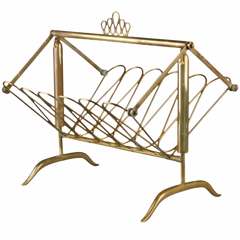 Italian Collapsible Magazine Rack 1950's For Sale