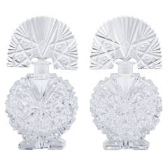 Pair of Art Deco Czech Cut Crystal Perfume Bottles
