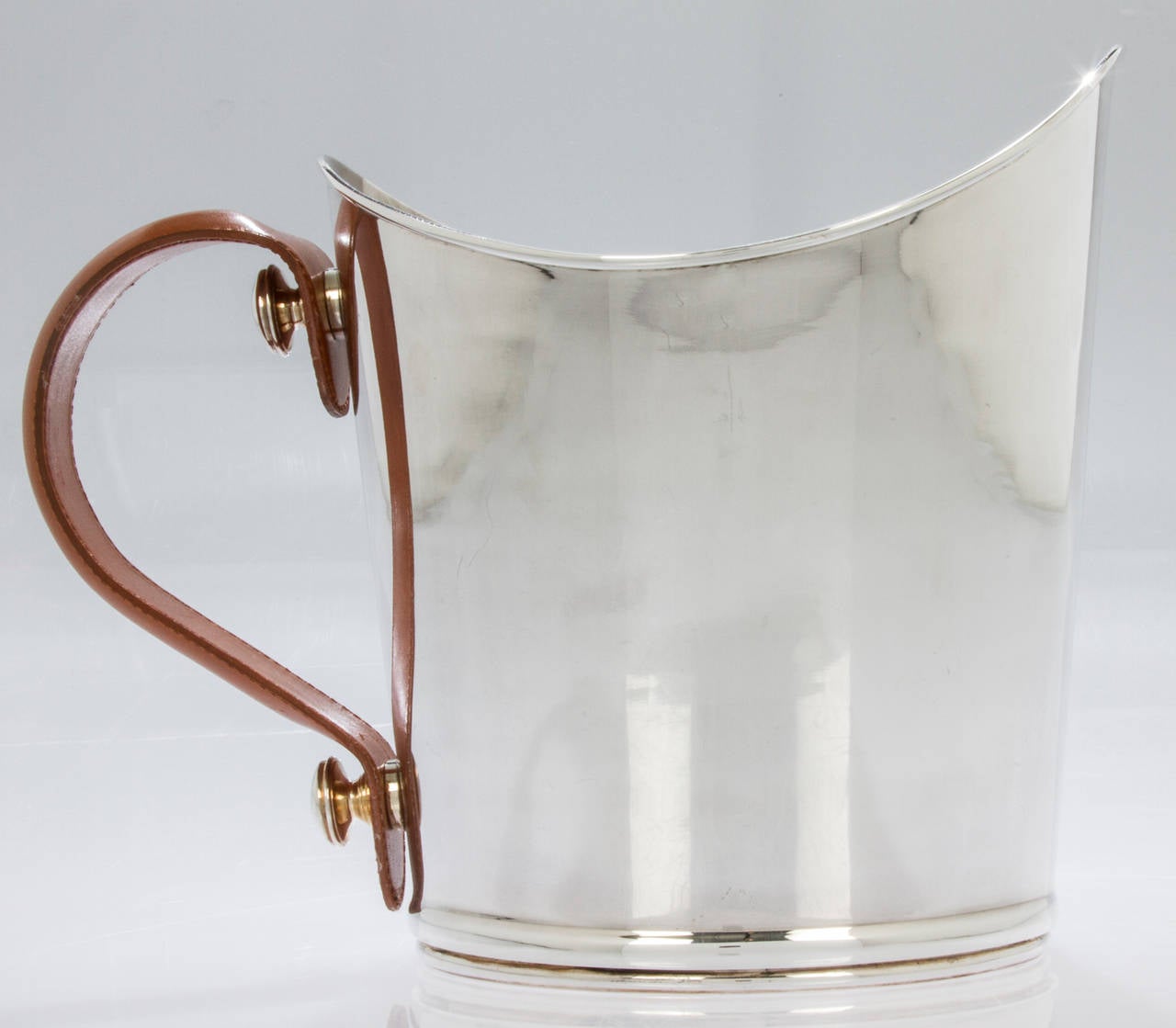 20th Century Champagne Bucket with Leather Handle