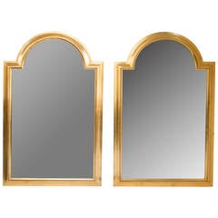 Pair of La Barge Stylized Queen Anne Mirrors