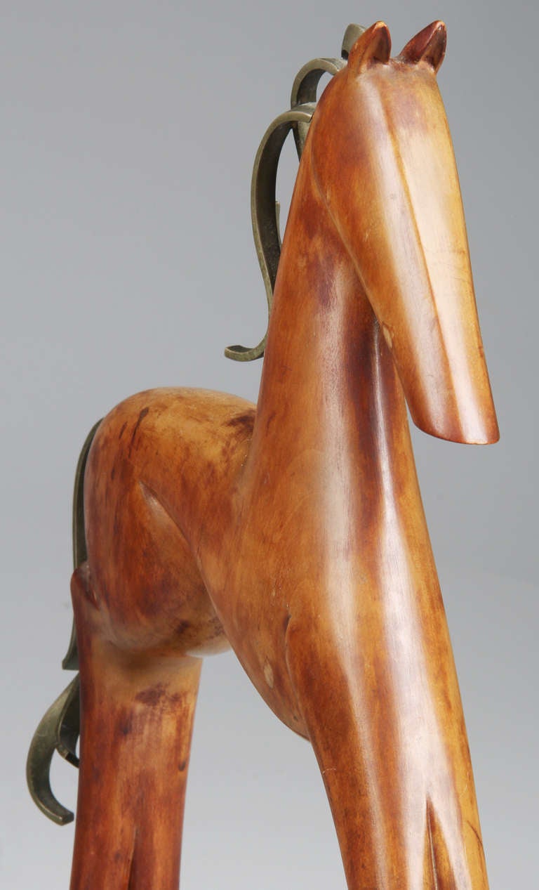 Art Deco Wood Horse Hagenauer Style Sier Kunst 1
