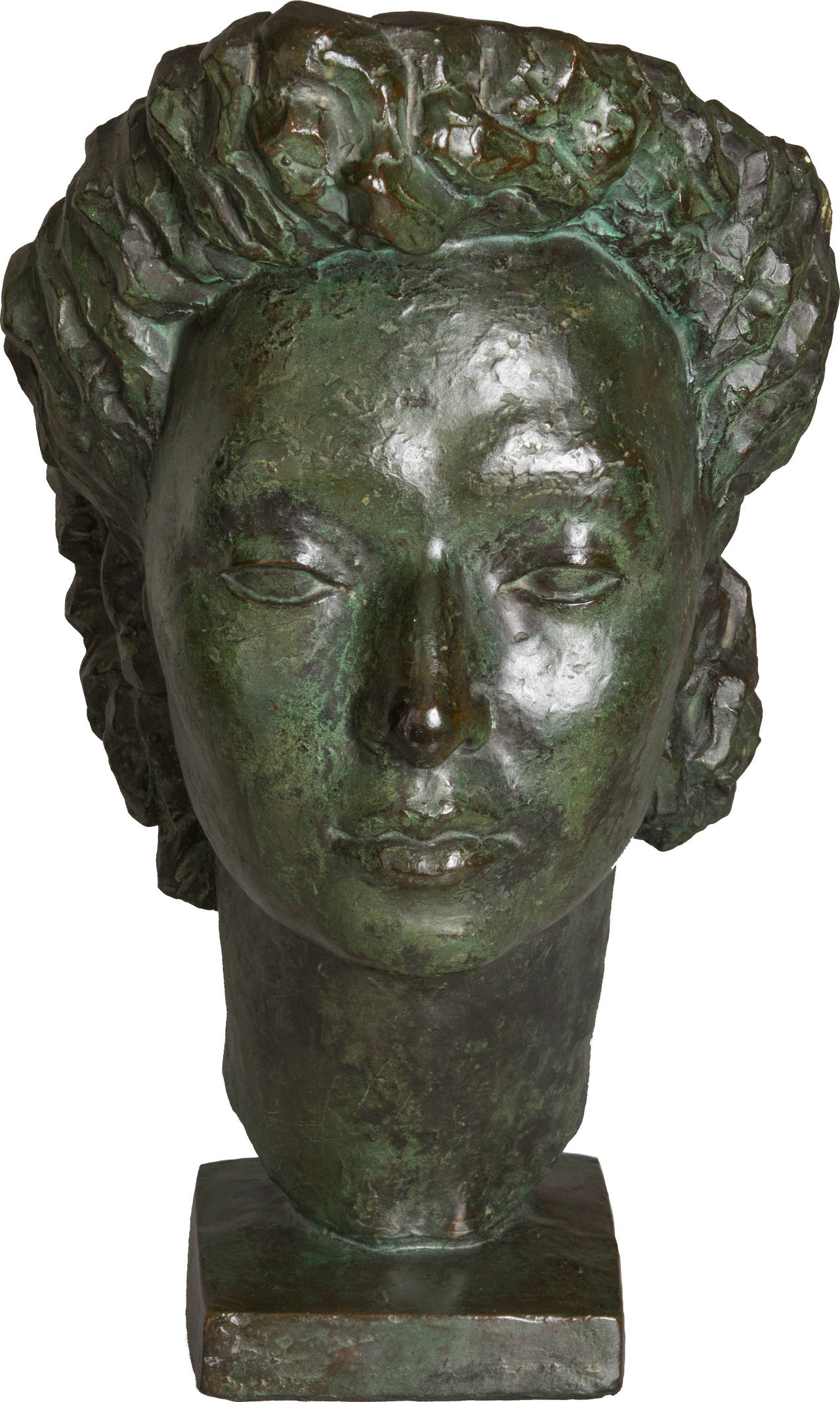 American Abbott Pattison Bronze Sculpture, Portrait of His Wife
