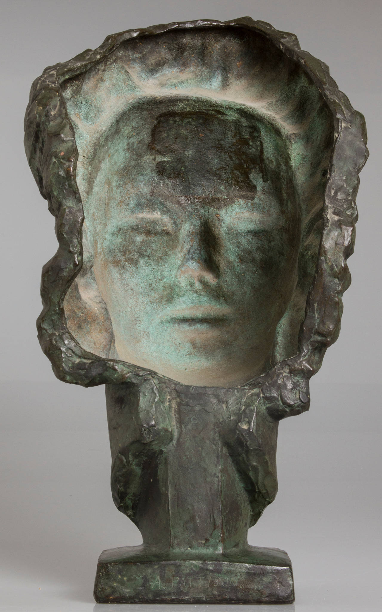 Abbott Pattison Bronze Sculpture, Portrait of His Wife In Excellent Condition In Chicago, IL