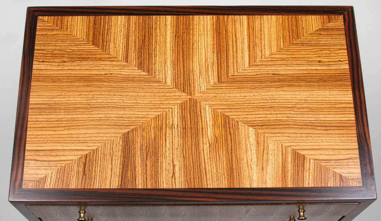 Mid-20th Century Small Baker Chest with Interesting Veneer