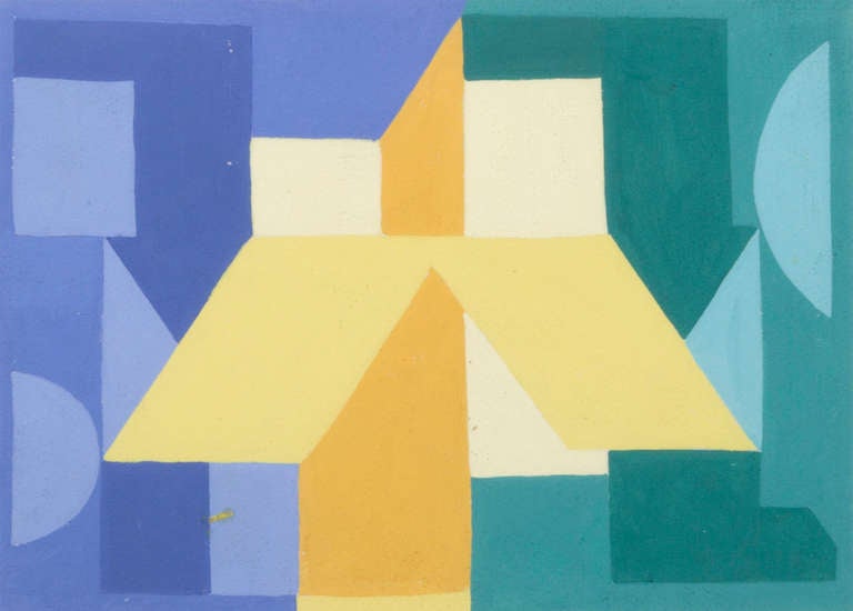 This is a  modernist gouache by Lagerstrom for the Nantus Gallery.
