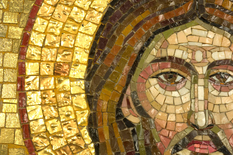 Mid-20th Century 1930s Italian Mosaic of Jesus For Sale