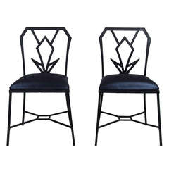 Pair of Art Deco Iron Chairs