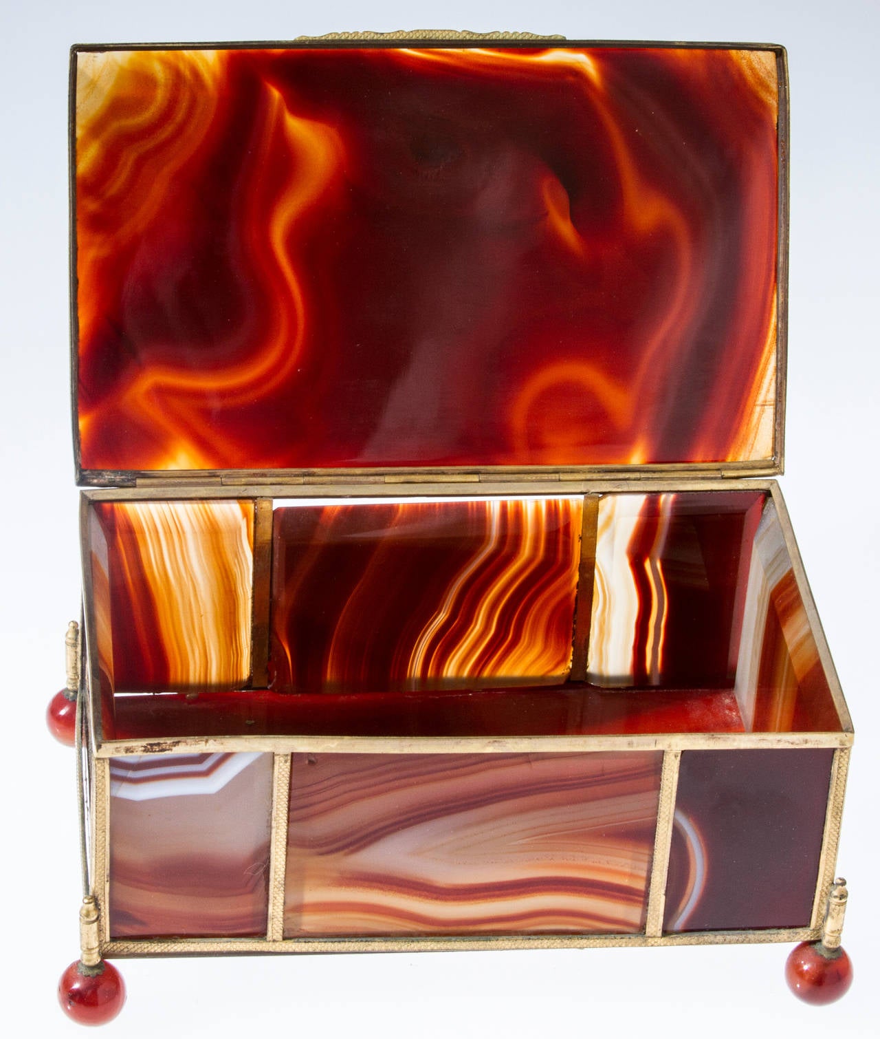 19th Century Large Agate Box with Bronze Dore Fittings