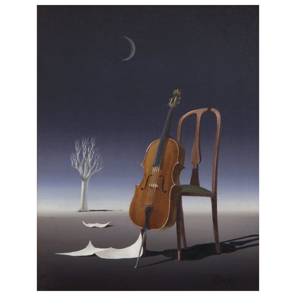 Surreal Landscape with Cello by Norman C. Black