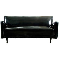 Moderne Patent Leather Loveseat