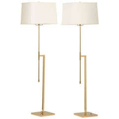 Pair of Telescoping Tubular Floor  Lamps by Laurel