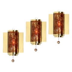 Art Deco Sconces with Mica Shades