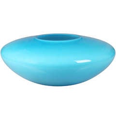 Large Cenedese Opalescent Blue  Glass Vase