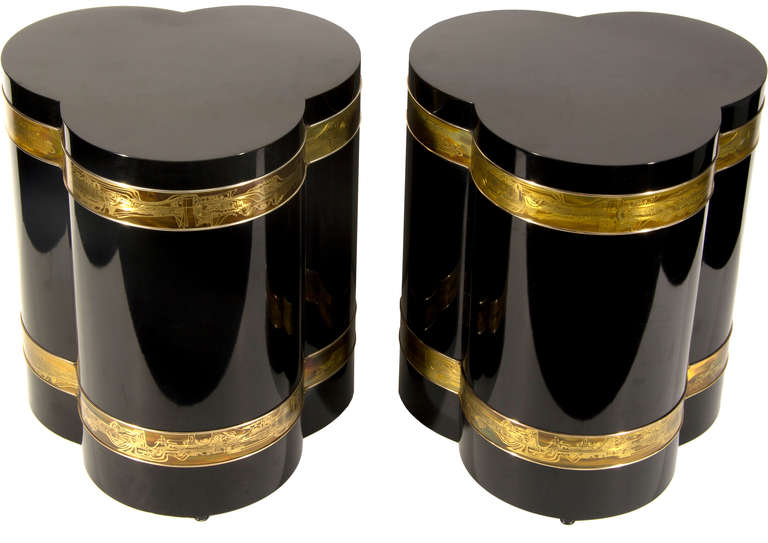 Lacquered  Bernhard Rohne End Tables for Mastercraft