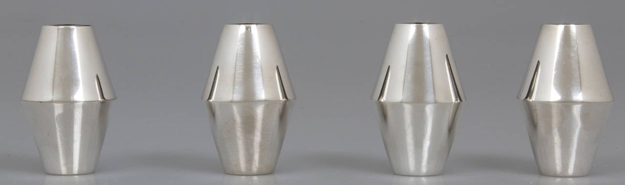 Four Gio Ponti for Reed & Barton "Diamond" Salt and Pepper Shakers, 1958