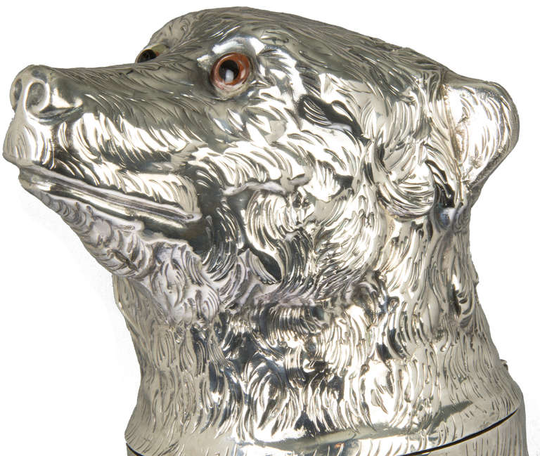 Figural Silver Plate Champagne Bucket of a Bear by Franco Lafini In Excellent Condition In Chicago, IL