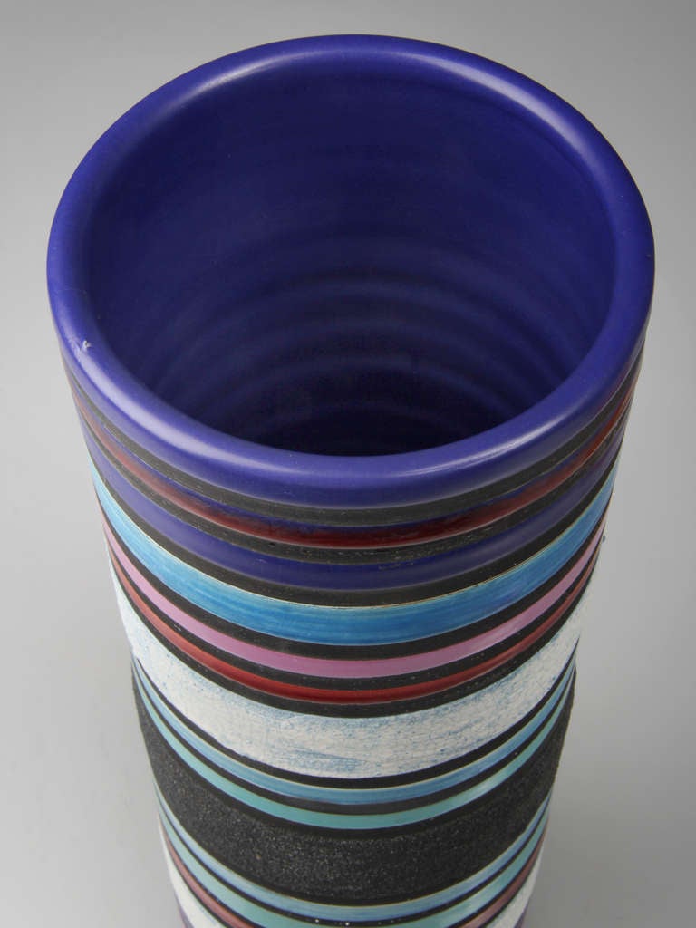 Ettore Sottsass for Bitossi Ceramic Cylinder Vase 1