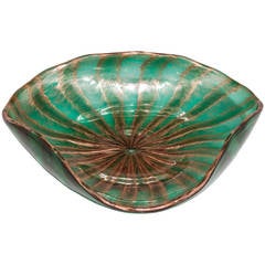Large Murano Sculptural Low Bowl