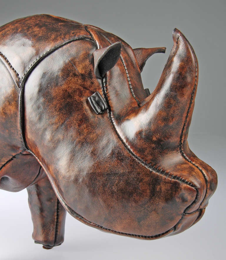 Late 20th Century Leather Rhinoceros by Dimitri Omersa for Abercrombie & Fitch
