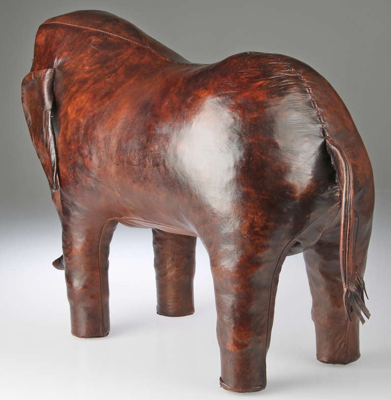 Late 20th Century Leather Elephant by Dimitri Omersa for Abercrombie & Fitch