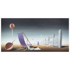 Norman Black Surrealist Beach Landscape Painting