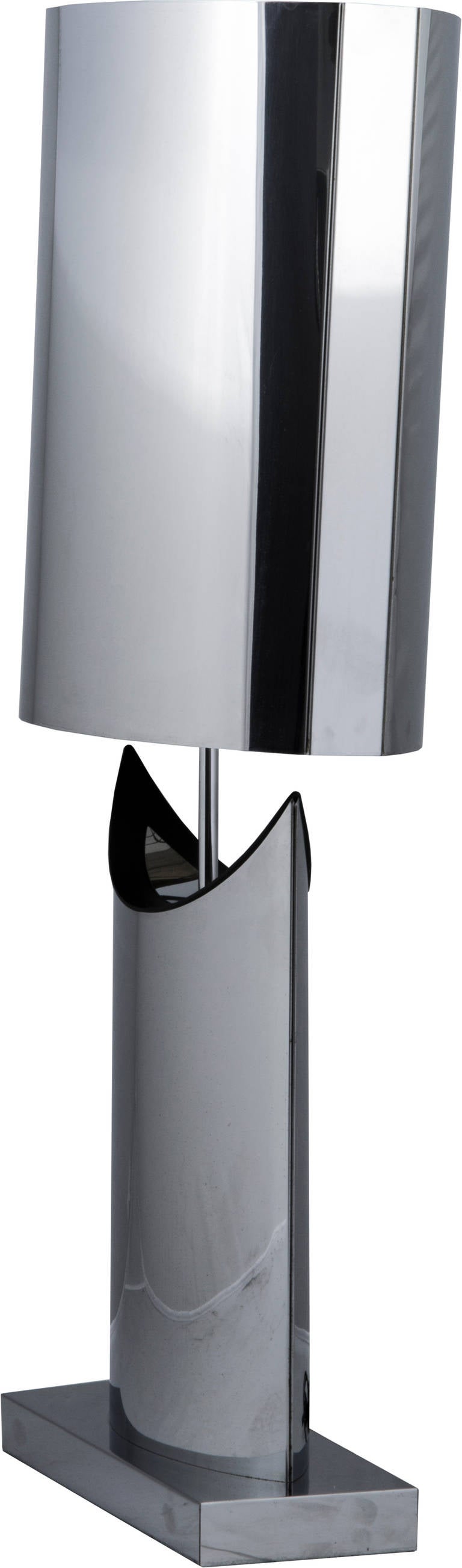Large Sculptural Jere Chrome Lamp