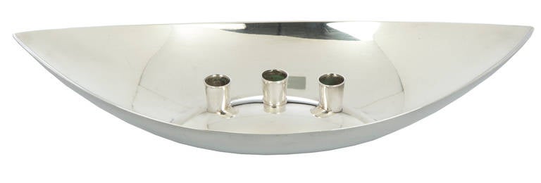 Modernist Pair of Gorham Bateau Candleholders