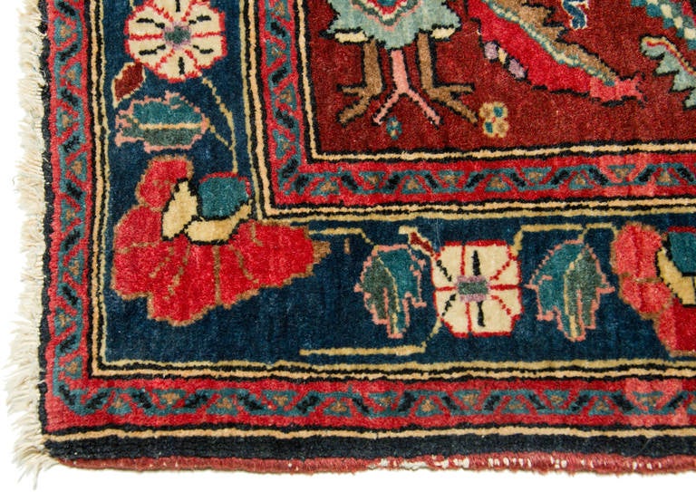 Persian Unusual Farahan Sarouk Mat For Sale