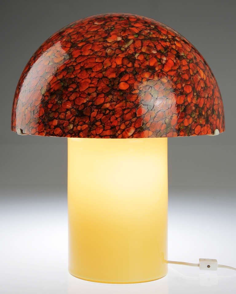 Unusual Mushroom Shaped Murano  Italian Glass Lamp